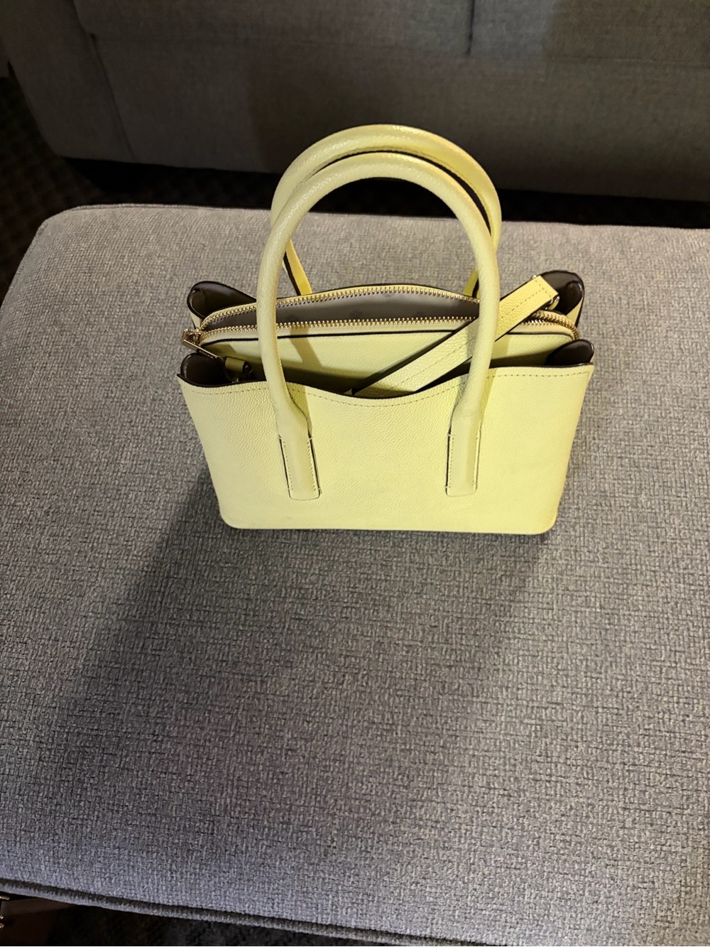 kate spade Lemon Yellow Pebbled Leather Satchel - Picture 3 of 4